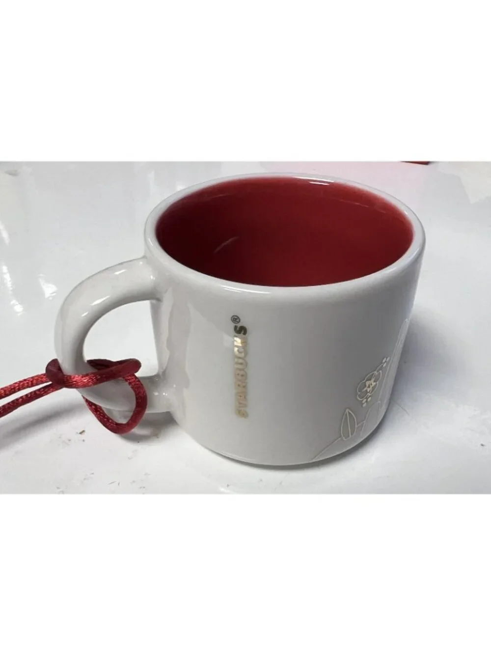 Starbucks 2014 You Are Here Christmas Ornament Gold Hawaii Coffee Mug 2 Oz Rare